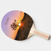 Aangepaste fototekst Paars Sinaasappel Joshua Tree Tafeltennisbatje (Zijkant)