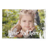 Aangepaste fototekst Roze witte verfstreept grenze Kussensloop (Achterkant)