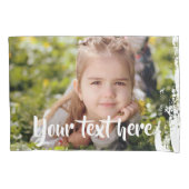 Aangepaste fototekst Roze witte verfstreept grenze Kussensloop (Voorkant)