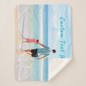 Aangepaste fototekst Sherpa deken met uw foto's (Voorkant)