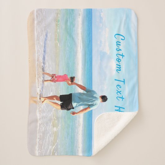 Aangepaste fototekst Sherpa deken met uw foto's (Voorkant)