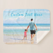 Aangepaste fototekst Sherpa deken met uw foto's (Voorkant (horizontaal))