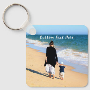 Aangepaste fototekst Sleutelhanger Je familie foto