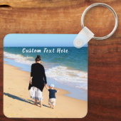 Aangepaste fototekst Sleutelhanger Je familie foto (Achterkant)