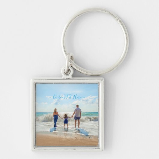 Aangepaste fototekst Sleutelhanger Je familiefoto' (Voorkant)