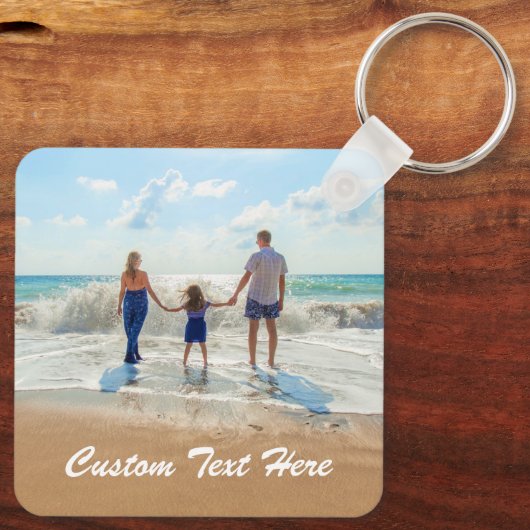 Aangepaste fototekst Sleutelhanger Uw ontwerp Best (Achterkant)