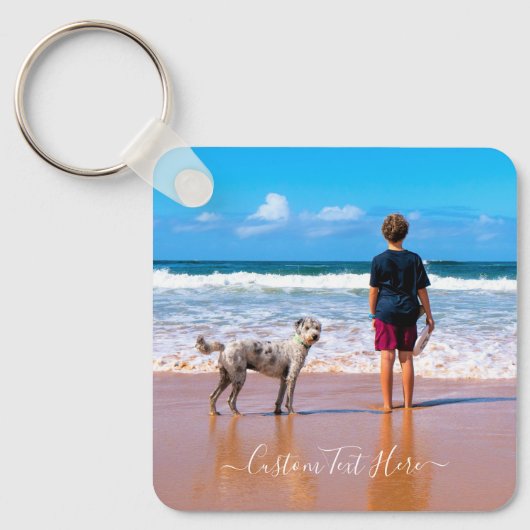 Aangepaste fototekst Sleutelhanger Uw ontwerp Mijn (Voorkant)