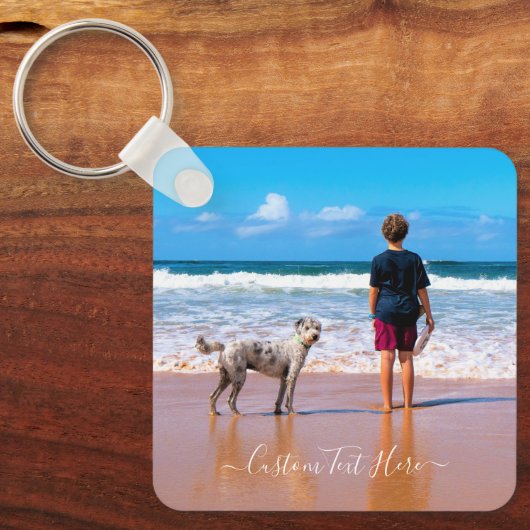 Aangepaste fototekst Sleutelhanger Uw ontwerp Mijn (Voorkant)