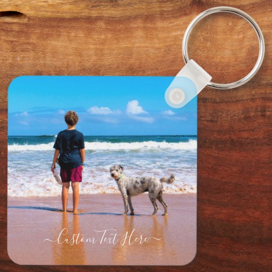 Aangepaste fototekst Sleutelhanger Uw ontwerp Mijn (Achterkant)