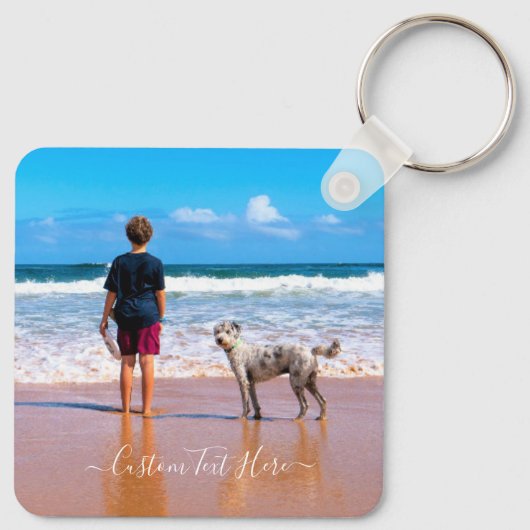 Aangepaste fototekst Sleutelhanger Uw ontwerp Mijn (Achterkant)