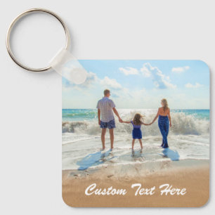 Aangepaste fototekst Sleutelhanger Uw ontwerp - Zo
