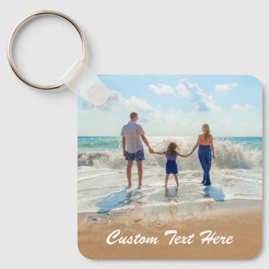 Aangepaste fototekst Sleutelhanger Uw ontwerp - Zo (Voorkant)