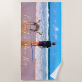 Aangepaste fototekst strandhanddoek met uw ontwerp strandlaken (Voorkant)