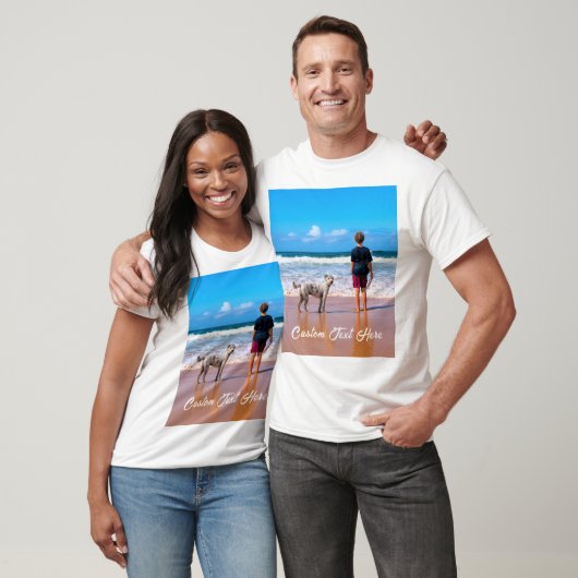 Aangepaste fototekst T-Shirt je favoriete foto-cad (Unisex)