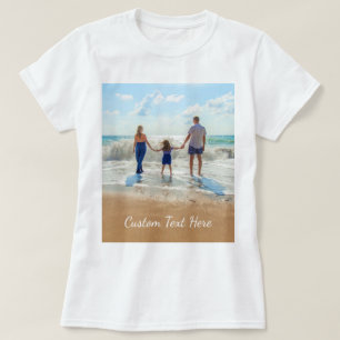 Aangepaste fototekst T-shirt - Uw ontwerp - zomer