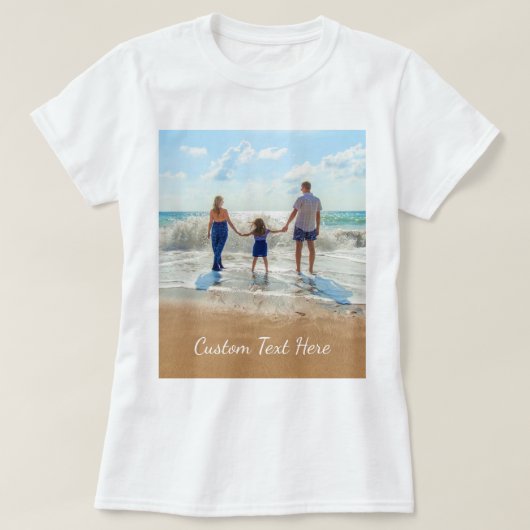 Aangepaste fototekst T-shirt - Uw ontwerp - zomer (Design voorkant)