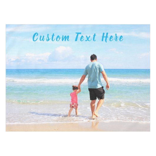 Aangepaste fototekst Tablecloth Uw familiefoto's Tafelkleed (Voorkant (Horizontaal))