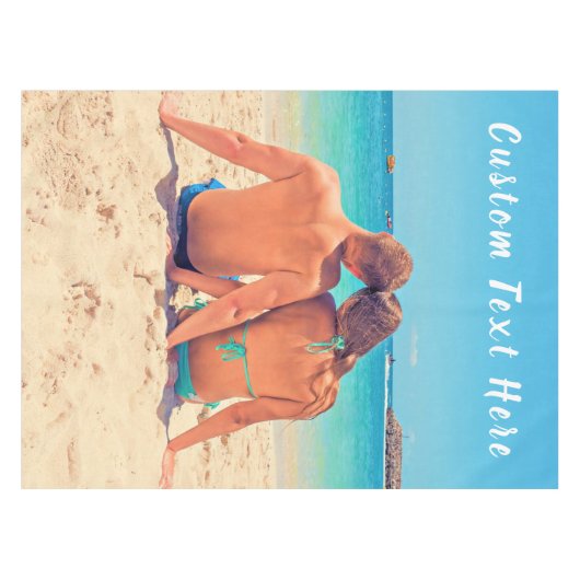 Aangepaste fototekst Tablecloth Uw liefdesfoto's G Tafelkleed (Voorkant (Horizontaal))