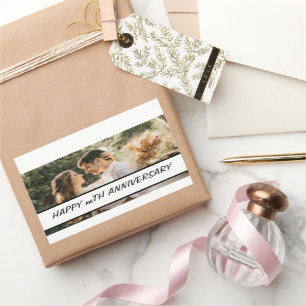 Aangepaste fototekst Verjaardag Jubileum Gift Rechthoekige Sticker