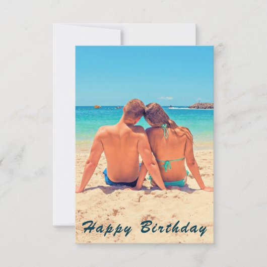 Aangepaste fototekst Verjaardag Kaart Uw eigen ont (Voorkant)