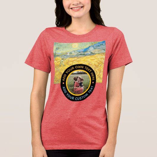 Aangepaste Fototekst – Verjaardag Vakantie Jubileu Tri-Blend Shirt (Voorkant)