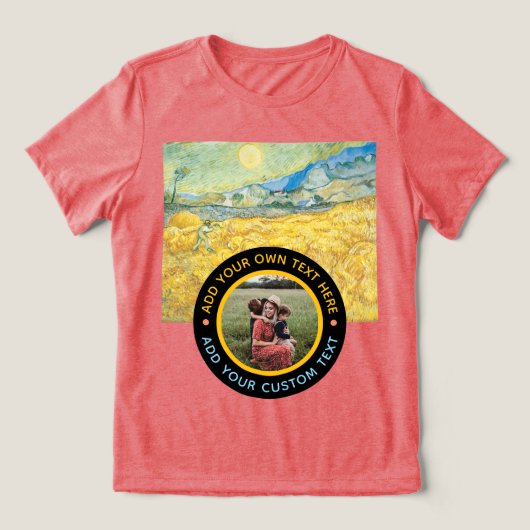 Aangepaste Fototekst – Verjaardag Vakantie Jubileu Tri-Blend Shirt (Design voorkant)