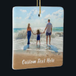 Aangepaste fototekst voor uw familiefoto's keramisch ornament<br><div class="desc">Aangepaste foto en tekst kerstversieringen - Uw eigen ontwerp met familie - Gepersonaliseerde familie / vrienden of persoonlijke cadeau - Voeg uw foto / tekst - Formaat wijzigen en verplaatsen of verwijderen en elementen / tekst toevoegen met aanpassingstool! Kies / voeg je favoriete lettertype / tekstkleur toe! U kunt dit...</div>