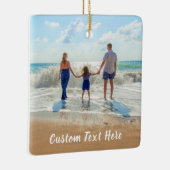 Aangepaste fototekst voor uw familiefoto's keramisch ornament (Rechts)