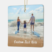 Aangepaste fototekst voor uw familiefoto's keramisch ornament (Links)
