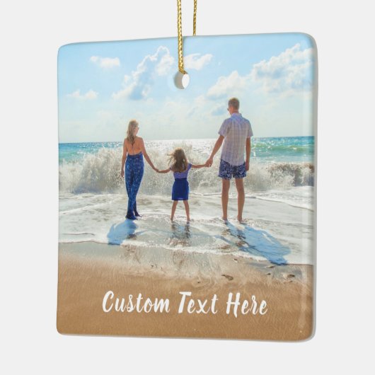 Aangepaste fototekst voor uw familiefoto's keramisch ornament (Links)