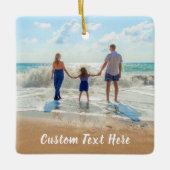 Aangepaste fototekst voor uw familiefoto's keramisch ornament (Voorkant)