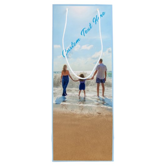 Aangepaste fototekst Wijn Gift Bag je familie foto Cadeautas (Achterkant)