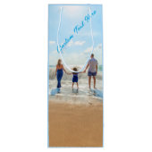 Aangepaste fototekst Wijn Gift Bag je familie foto Wijn Cadeautas (Achterkant)
