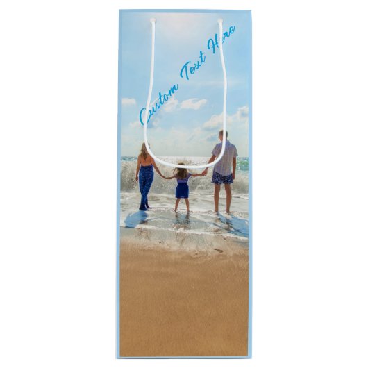 Aangepaste fototekst Wijn Gift Bag je familie foto Wijn Cadeautas (Voorkant)