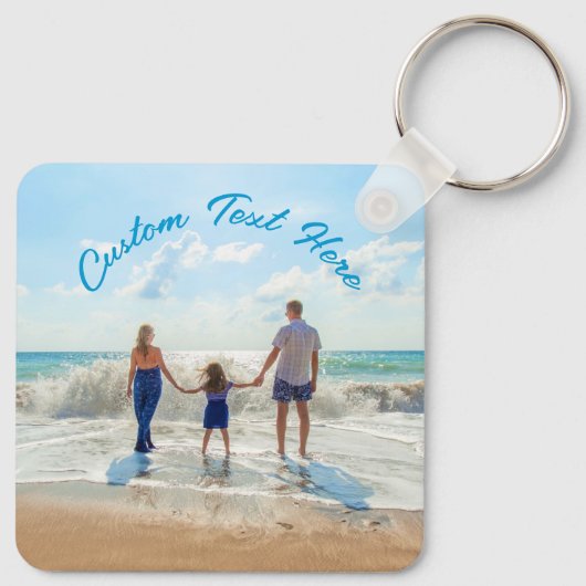 Aangepaste fototekstfamilie Gift Sleutelhanger Uw  (Achterkant)