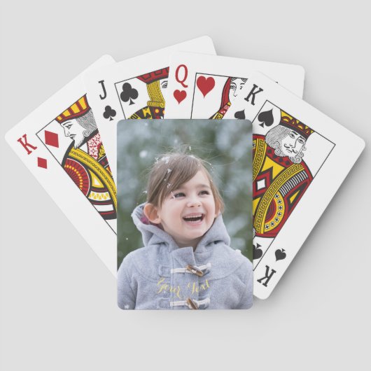 Aangepaste fototekstfiets poker die kaarten afspee (Achterkant)