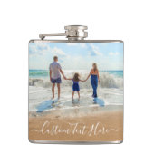 Aangepaste fototekstfles Uw Design Summer Holiday Heupfles (Voorkant)