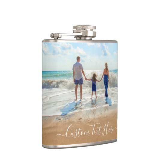 Aangepaste fototekstfles Uw Design Summer Holiday Heupfles (Rechts)