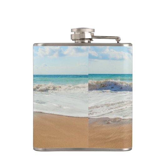 Aangepaste fototekstfles Uw Design Summer Holiday Heupfles (Achterkant)