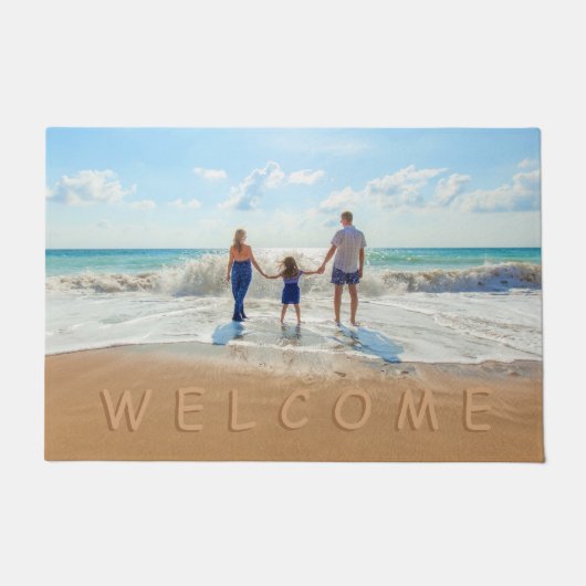 Aangepaste fototekstingang — uw vakantie deurmat (Voorkant)