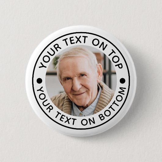 Aangepaste fototekstkleuren ronde button 5,7 cm (Voorkant)