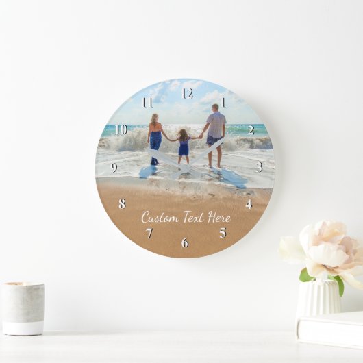Aangepaste fototekstmuur - Klok uw ontwerp - famil (Huis)
