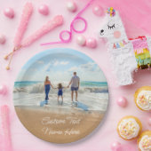 Aangepaste fototekstnaam Papieren Borden Uw ontwer Papieren Bordje (Feest)