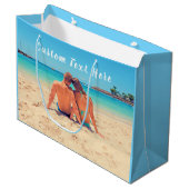 Aangepaste fototeksttas met cadeau voor favoriete  groot cadeauzakje (Voorkant Gekanteld)