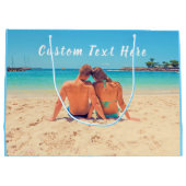 Aangepaste fototeksttas met cadeau voor favoriete  groot cadeauzakje (Achterkant)