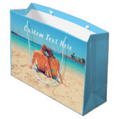 Aangepaste fototeksttas met cadeau voor favoriete  groot cadeauzakje (Achterkant Gekanteld)