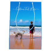 Aangepaste fototeksttas met cadeau voor je huisdie medium cadeauzakje (Achterkant)