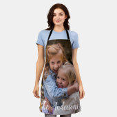 Aangepaste fototemplate Familie Handgeschreven Schort (Gedragen)