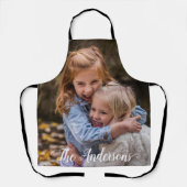 Aangepaste fototemplate Familie Handgeschreven Schort (Voorkant)