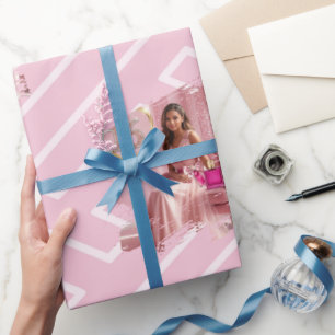 Aangepaste fototemplate Griekse inspiratie Blush R Cadeaupapier